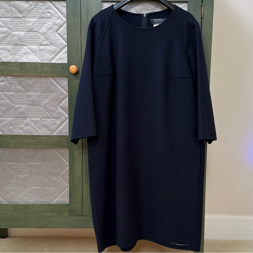 S MAX MARA Wool, Angora Midi Dress